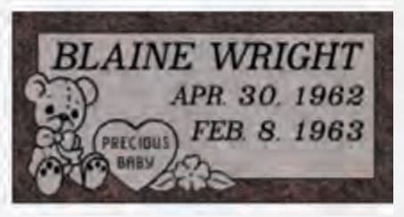 Design CBC004 — flat marker in Mahogany granite