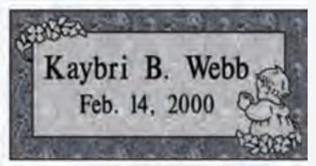 Design MB113 — flat marker in Blue Pearl granite