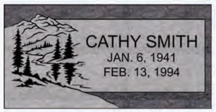 Design MS115 — flat marker in Paradiso granite