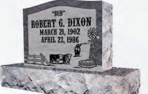 Design WMS7195 — slant marker in Paradiso granite