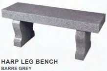 Harp Leg Bench catalog design reference for memorial benches