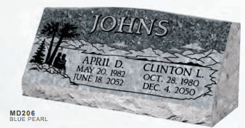 MD206 catalog design reference for slant headstones