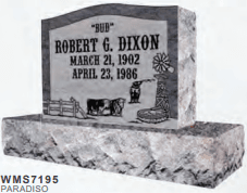 Catalog design WMS7195 for an upright granite monument