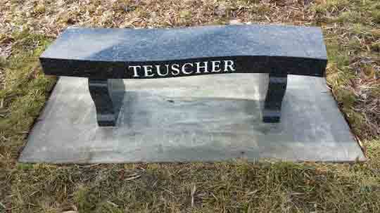 Granite memorial bench crafted and installed by Sierra Headstone & Monument, photo 4