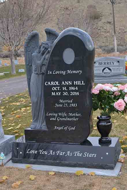 Custom-shaped granite memorial designed by Sierra Headstone & Monument (7)
