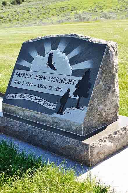 Granite slant headstone crafted and installed by Sierra Headstone & Monument (1)