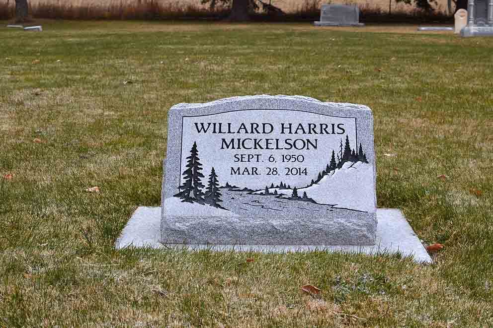 Granite slant headstone crafted and installed by Sierra Headstone & Monument, photo 2