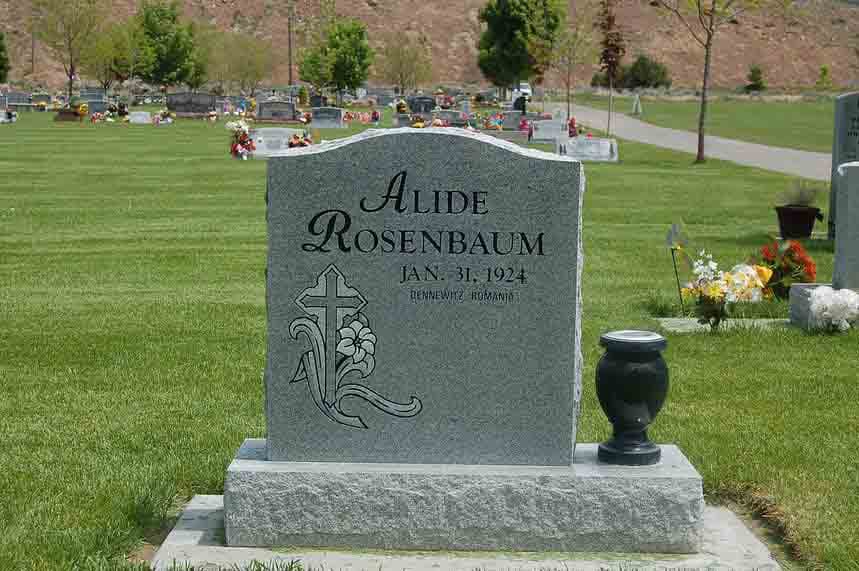 Custom upright granite headstone crafted and installed by Sierra Headstone & Monument, photo 5